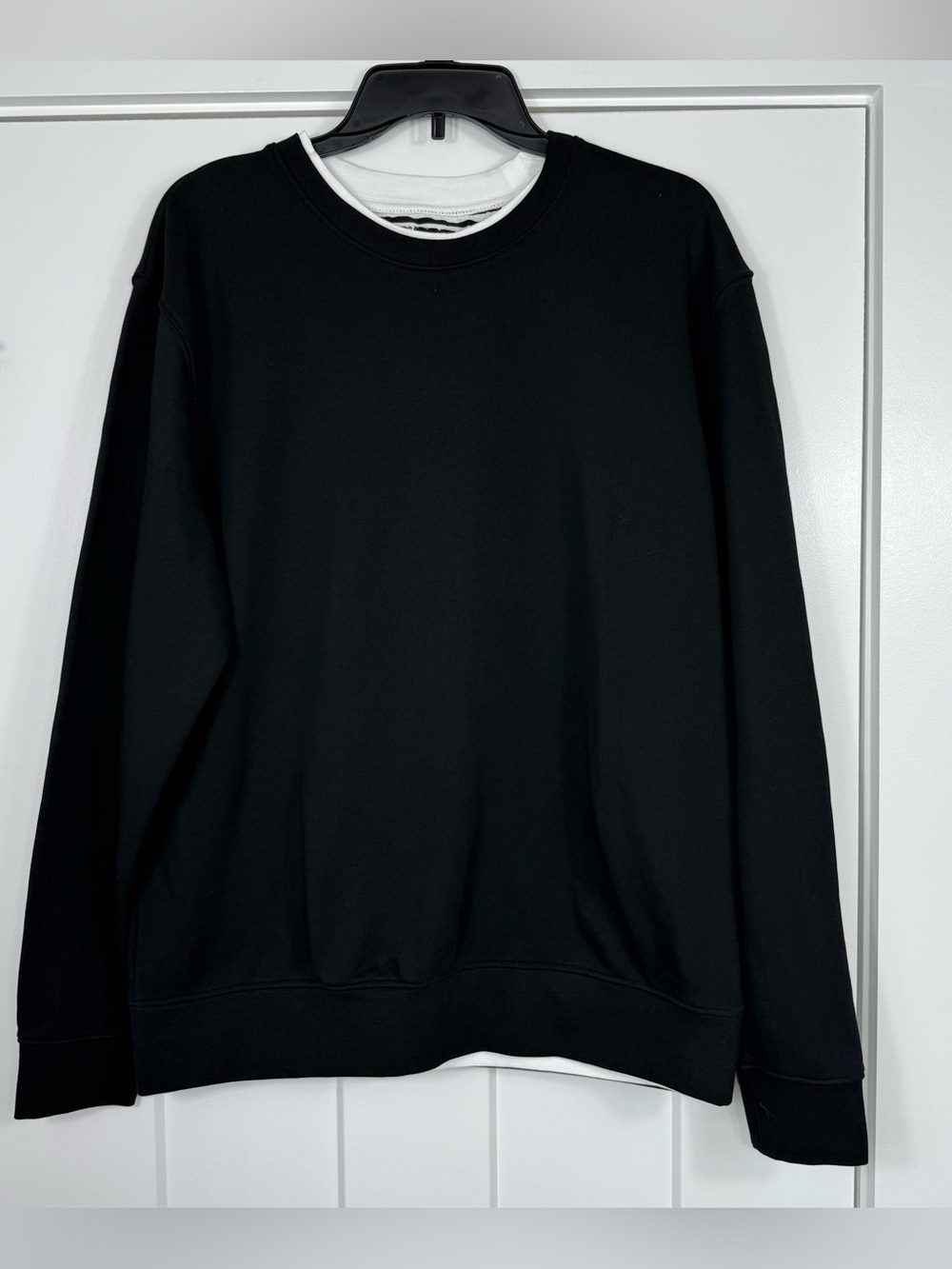 NWT Denim & Flower Ricky Singh Layered Crewneck Sweatshirt Black Men’s Large